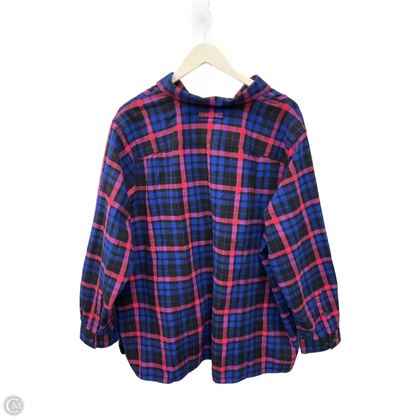 Top Long Sleeve By Duluth Trading In Blue & Pink, Size: 2x