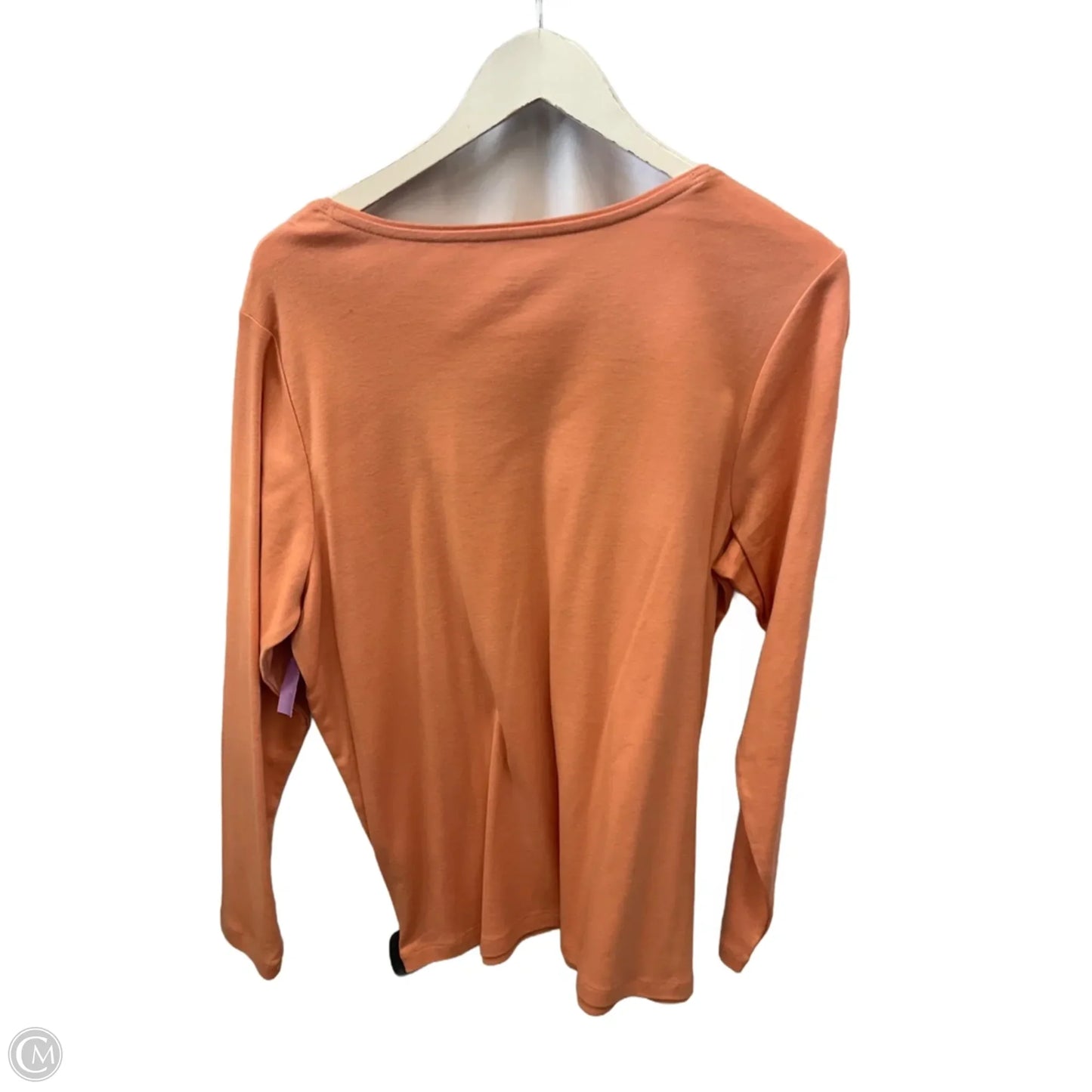 Top Long Sleeve Basic By Cj Banks In Peach, Size: 1x