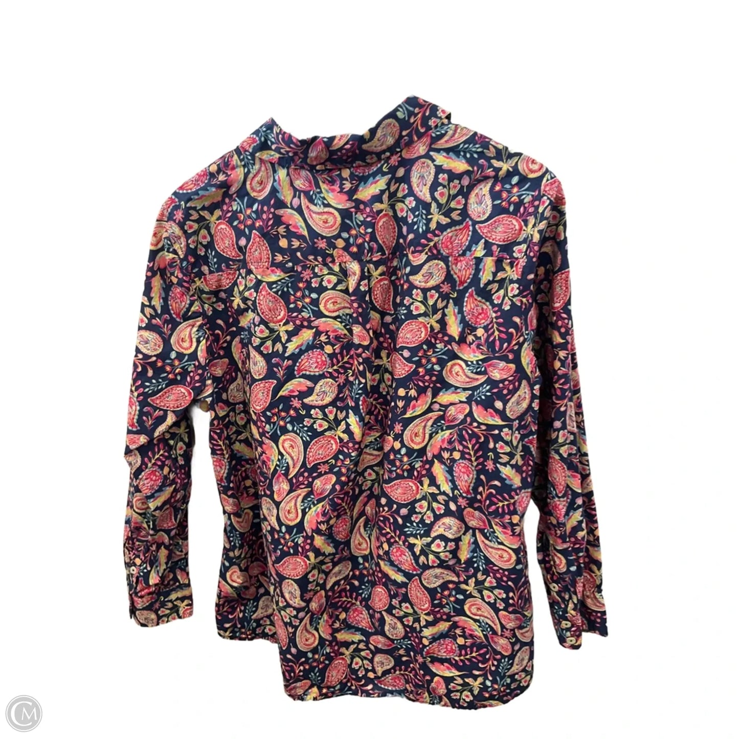 Top Long Sleeve By Talbots In Blue & Pink, Size: 1x