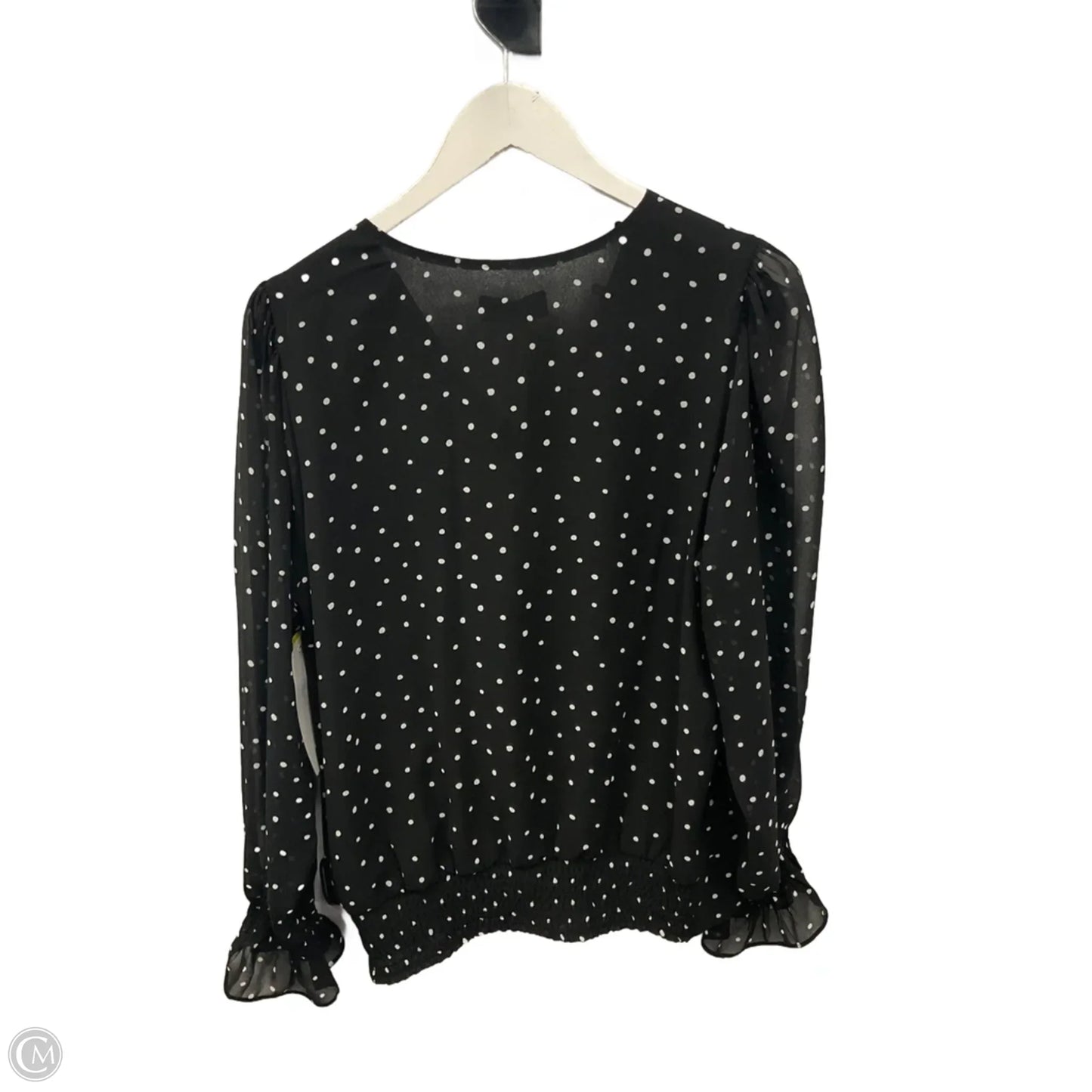 Top Long Sleeve Designer By Karl Lagerfeld In Polkadot Pattern, Size: M