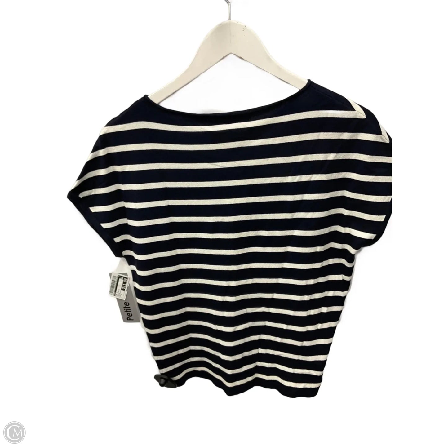 Top Short Sleeve By Loft In Blue & White, Size: S