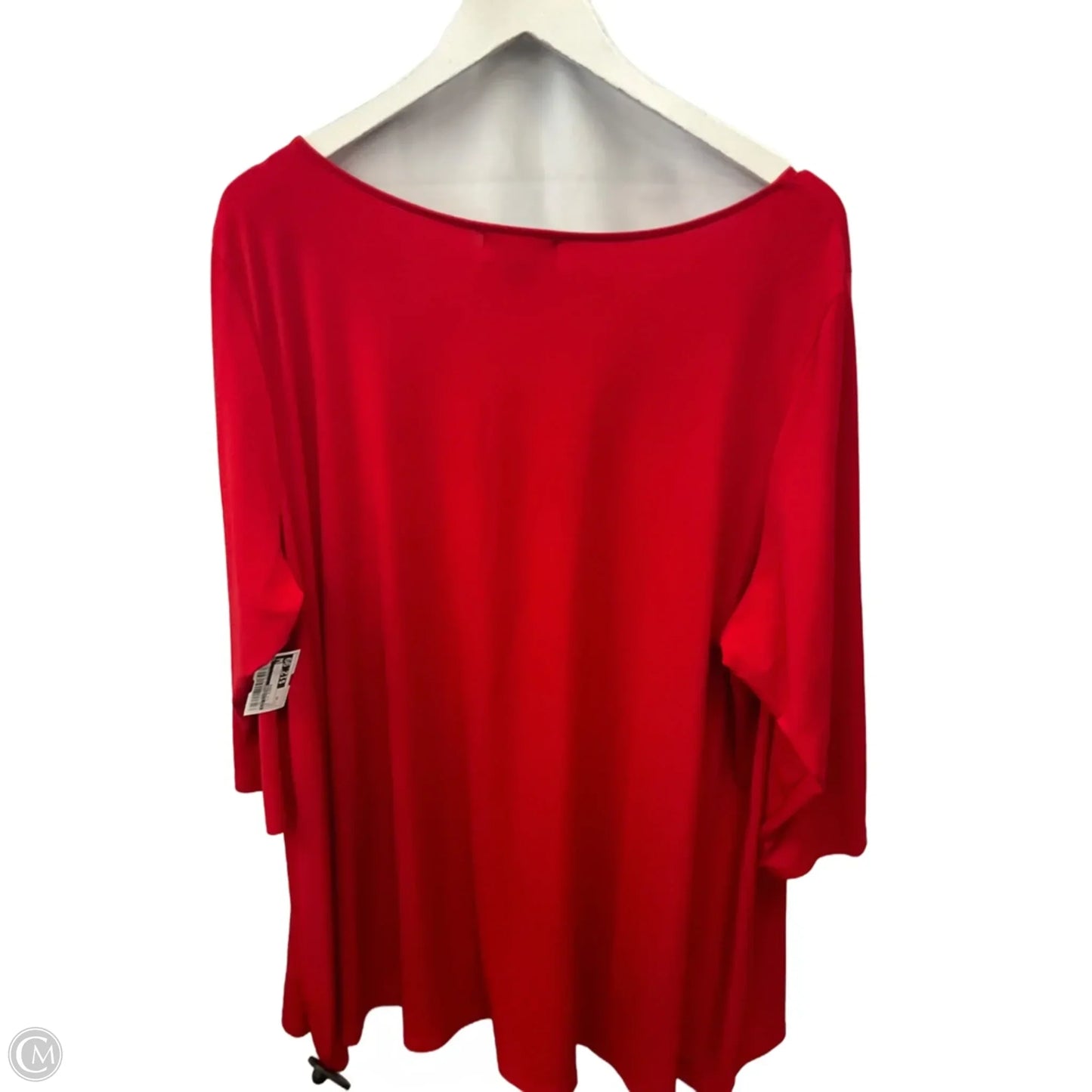 Top 3/4 Sleeve By Liz Claiborne In Red, Size: 3x
