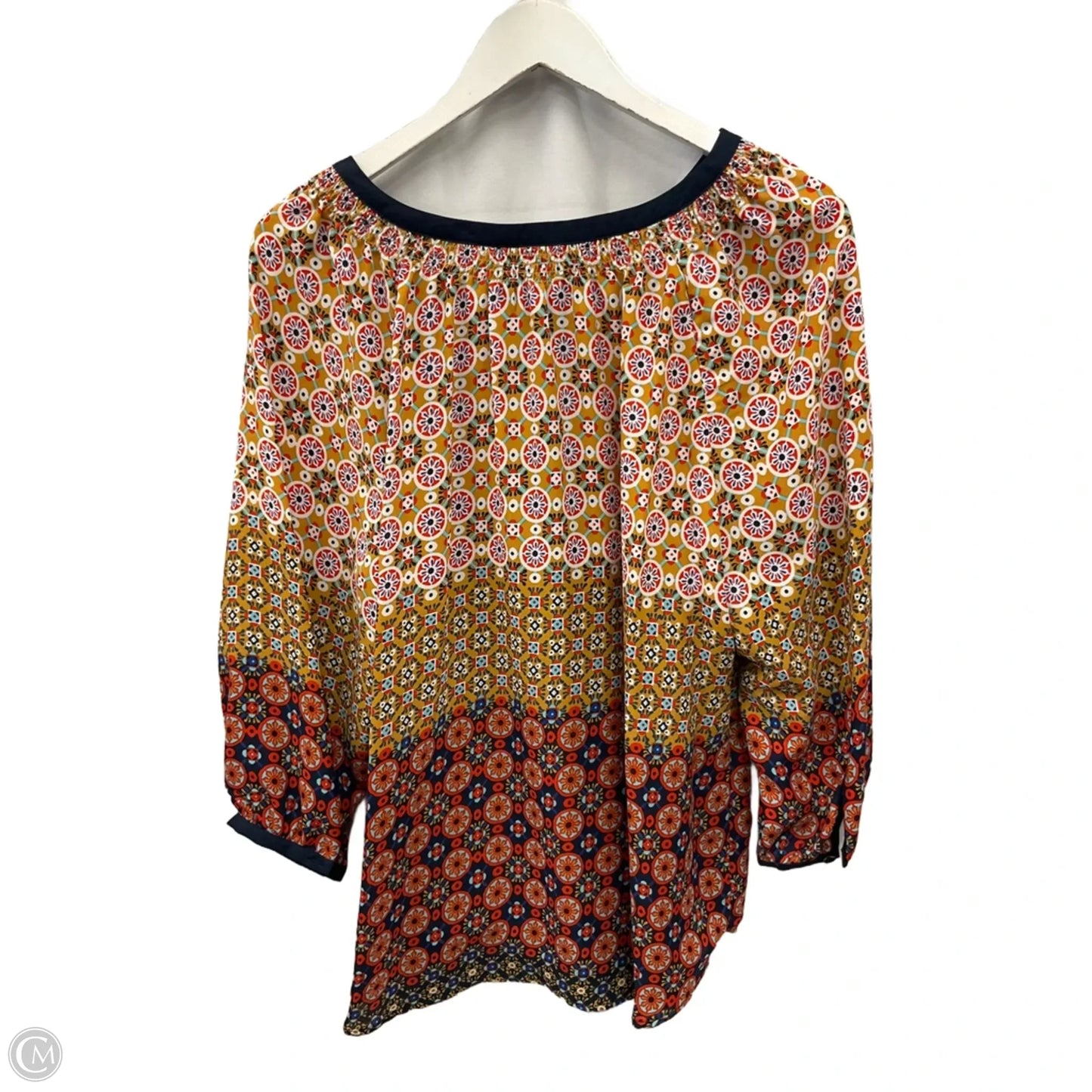 Top 3/4 Sleeve By Zac And Rachel In Yellow, Size: Xl