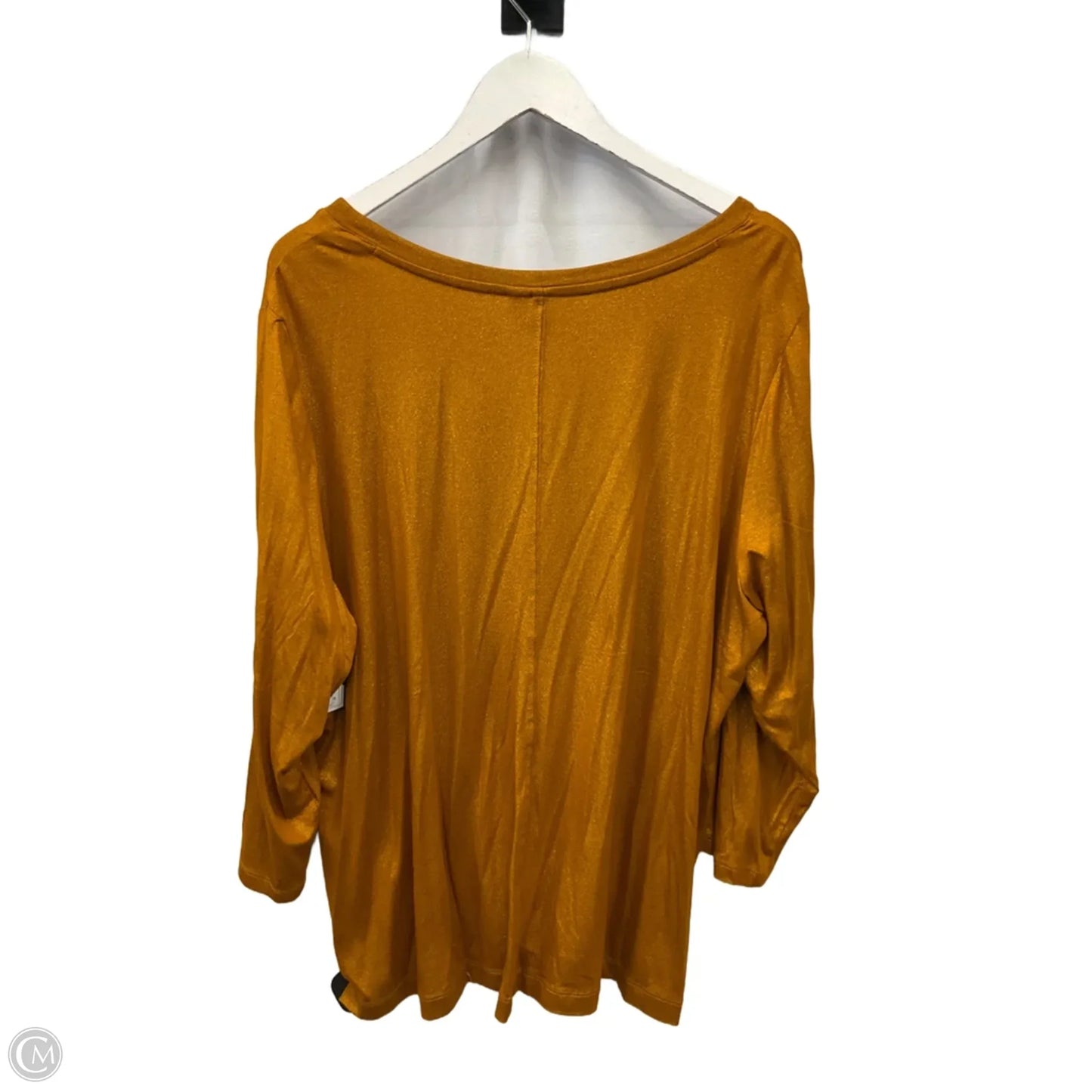Top 3/4 Sleeve By Cato In Gold, Size: 3x