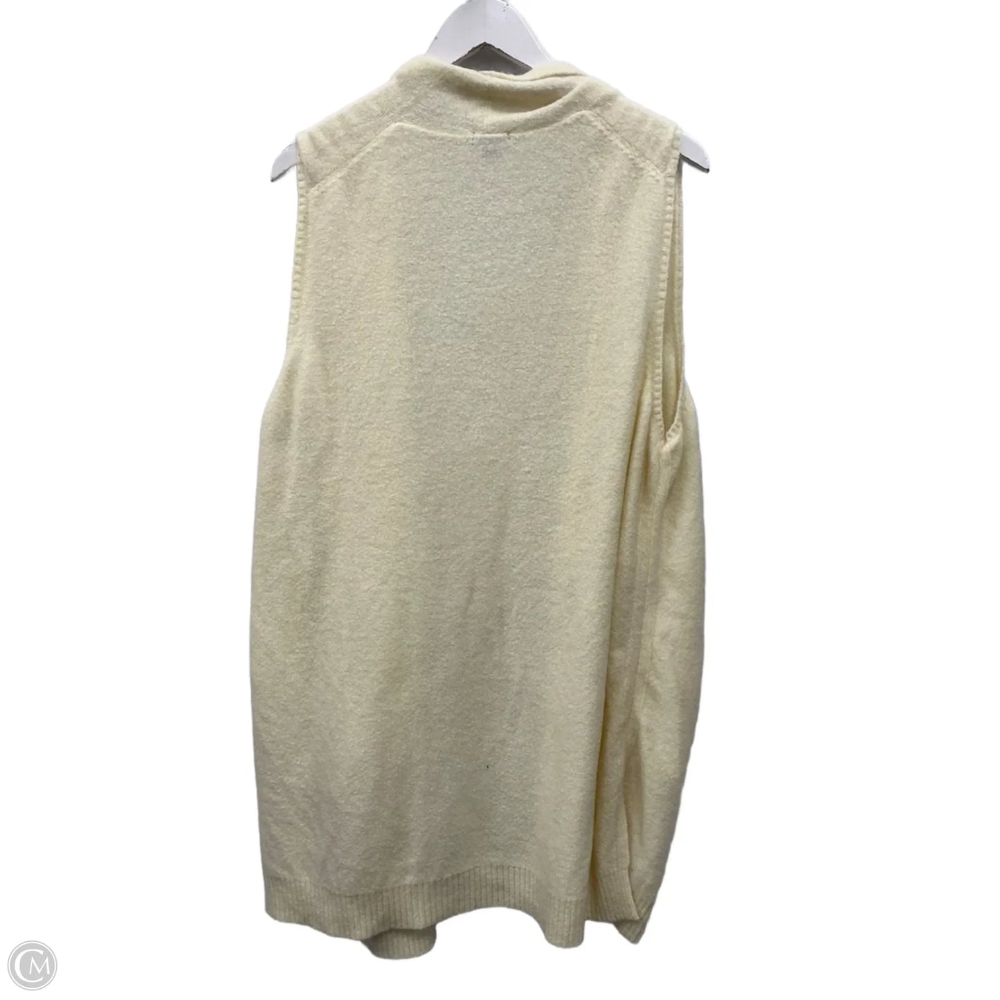 Vest Sweater By Falls Creek In Cream, Size: 2x