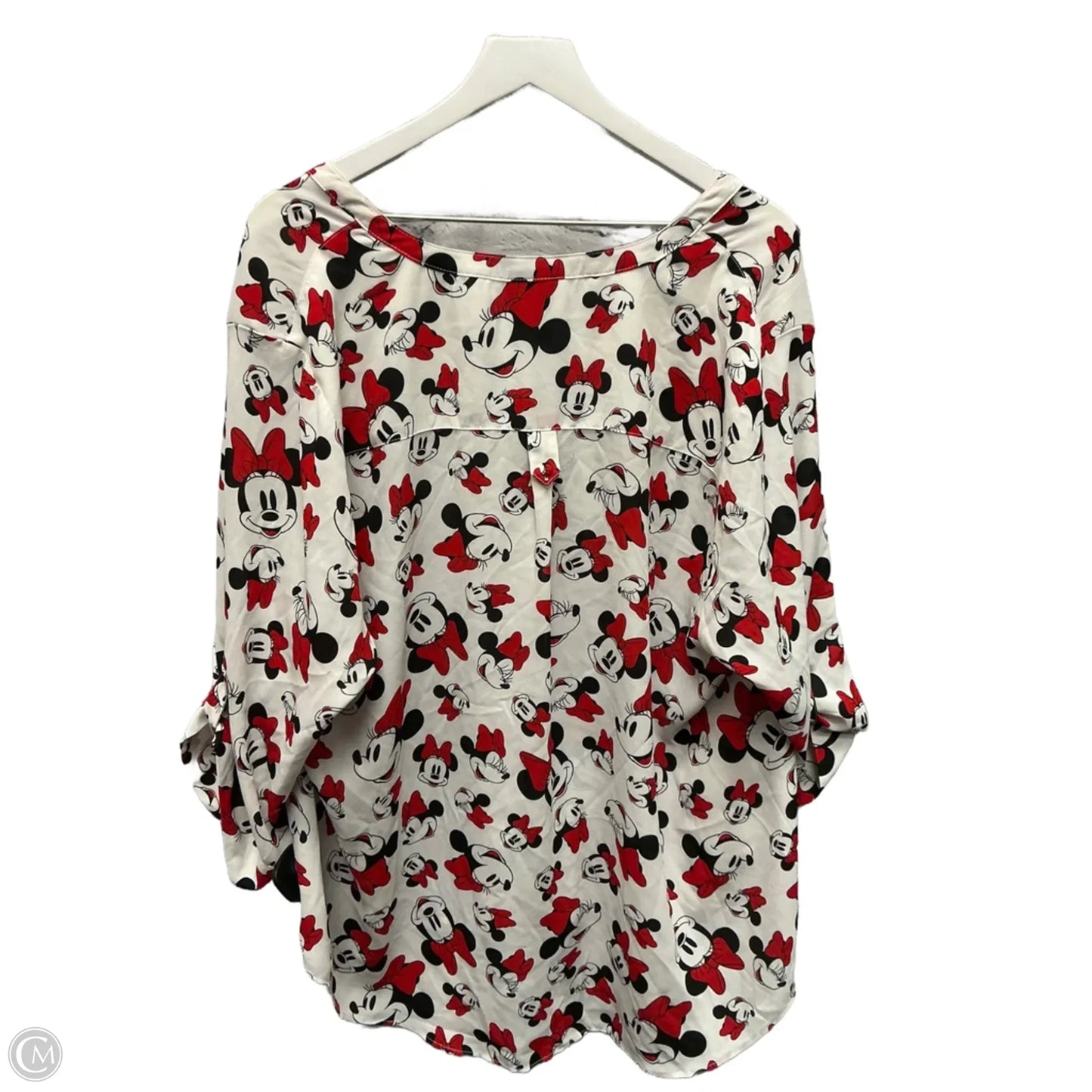 Top 3/4 Sleeve By Disney In Black & Red, Size: 3x