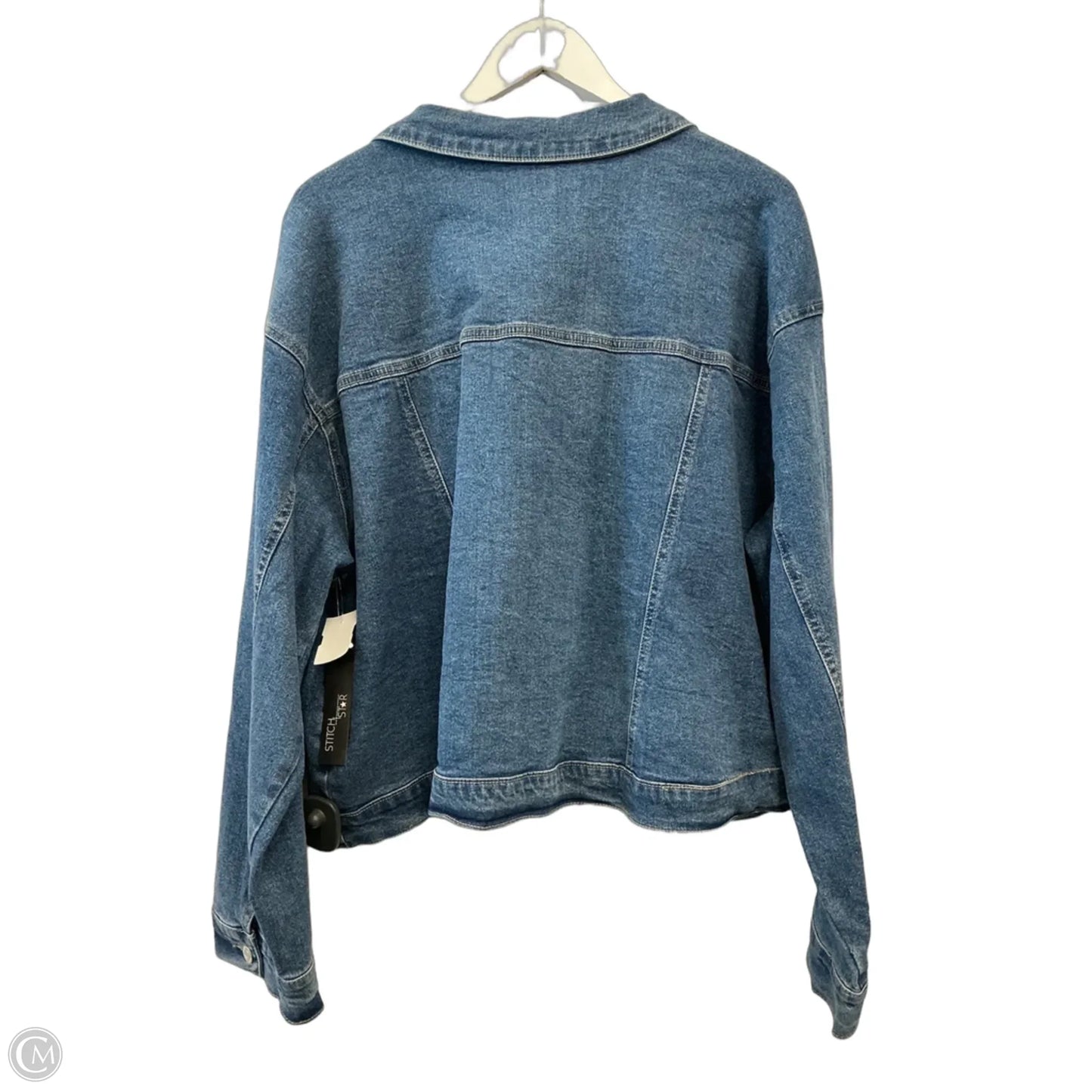 Jacket Denim By Stitch Star In Blue Denim, Size: 3x