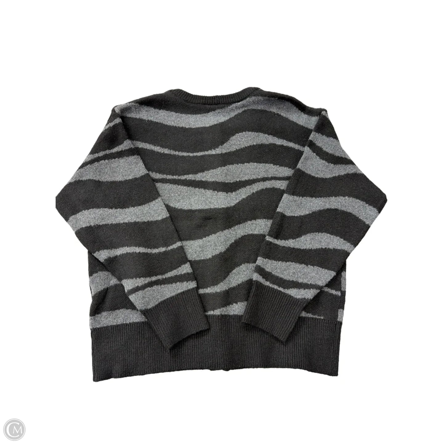 Sweater Cardigan By Clothes Mentor In Black & Grey, Size: Xl