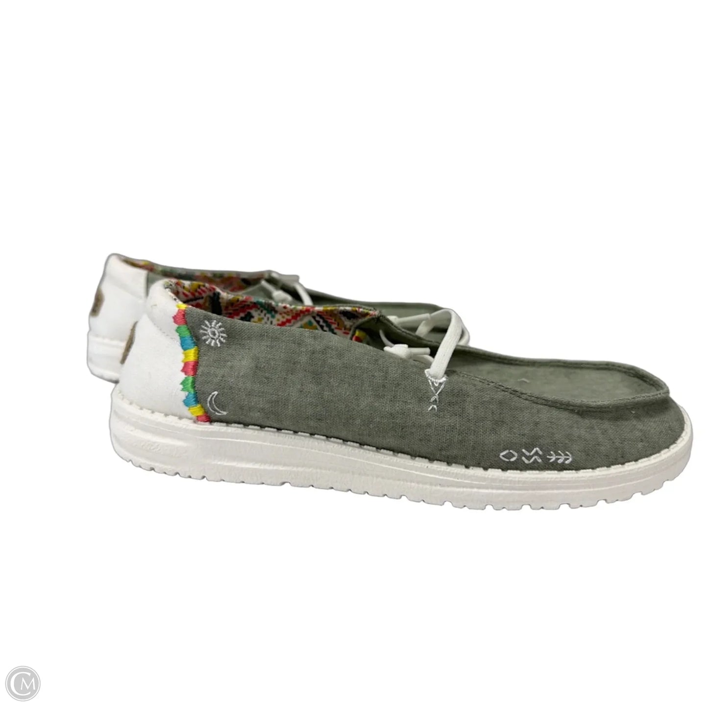 Shoes Sneakers By Hey Dude In Green, Size: 9