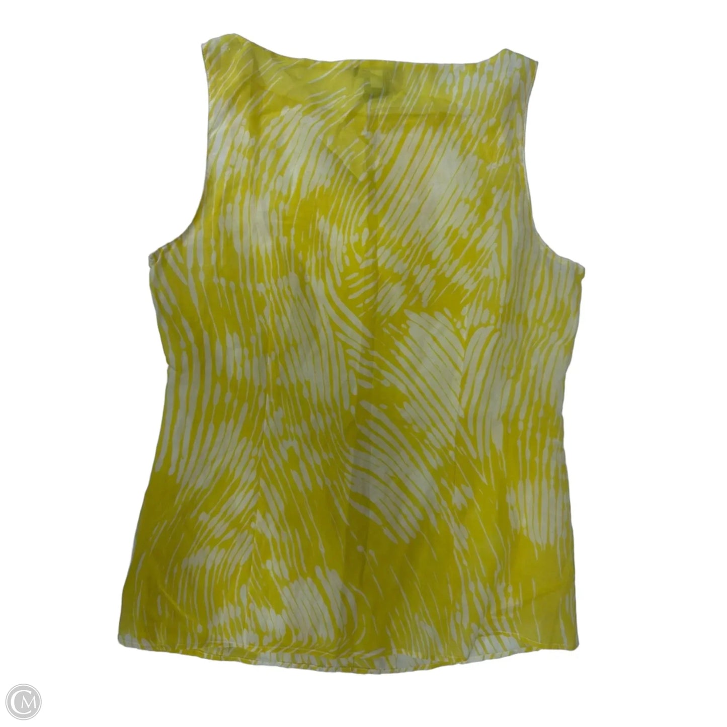 Tank Top By Ann Taylor In White & Yellow, Size: S