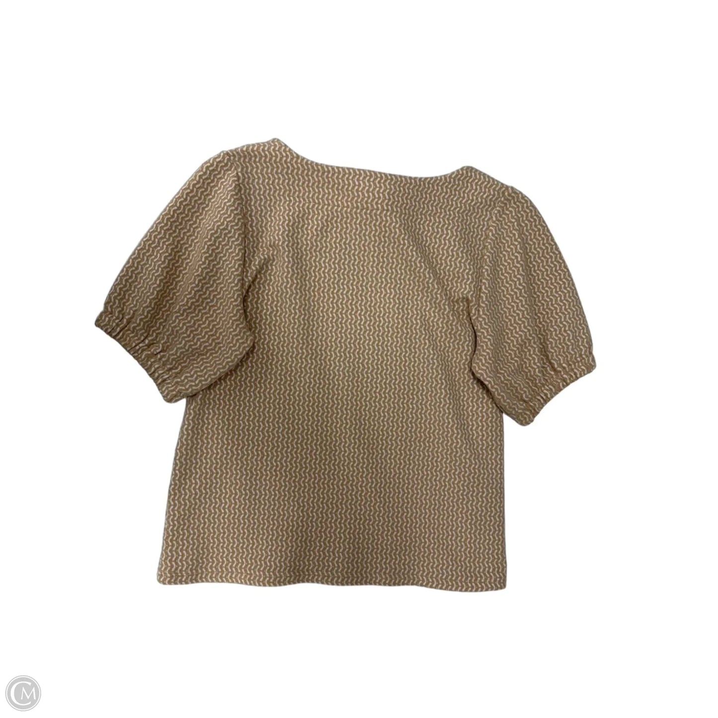 Top Short Sleeve By Ann Taylor In Brown & White, Size: L