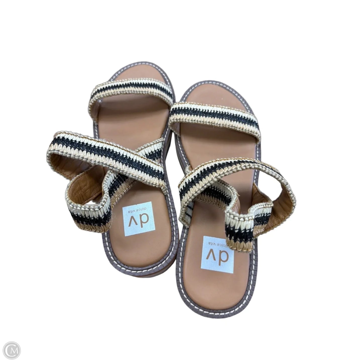 Sandals Heels Platform By Dv In Brown, Size: 9