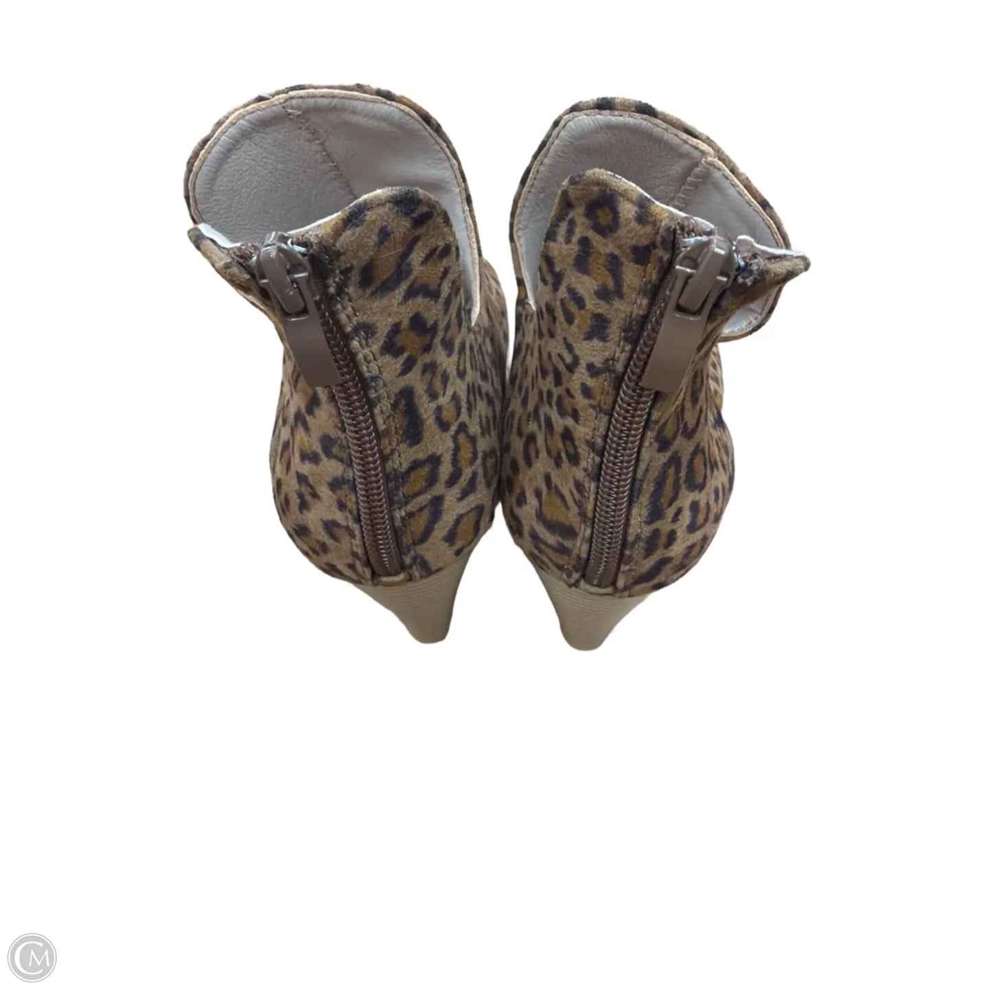 Sandals Heels Wedge By Clothes Mentor In Animal Print, Size: 9
