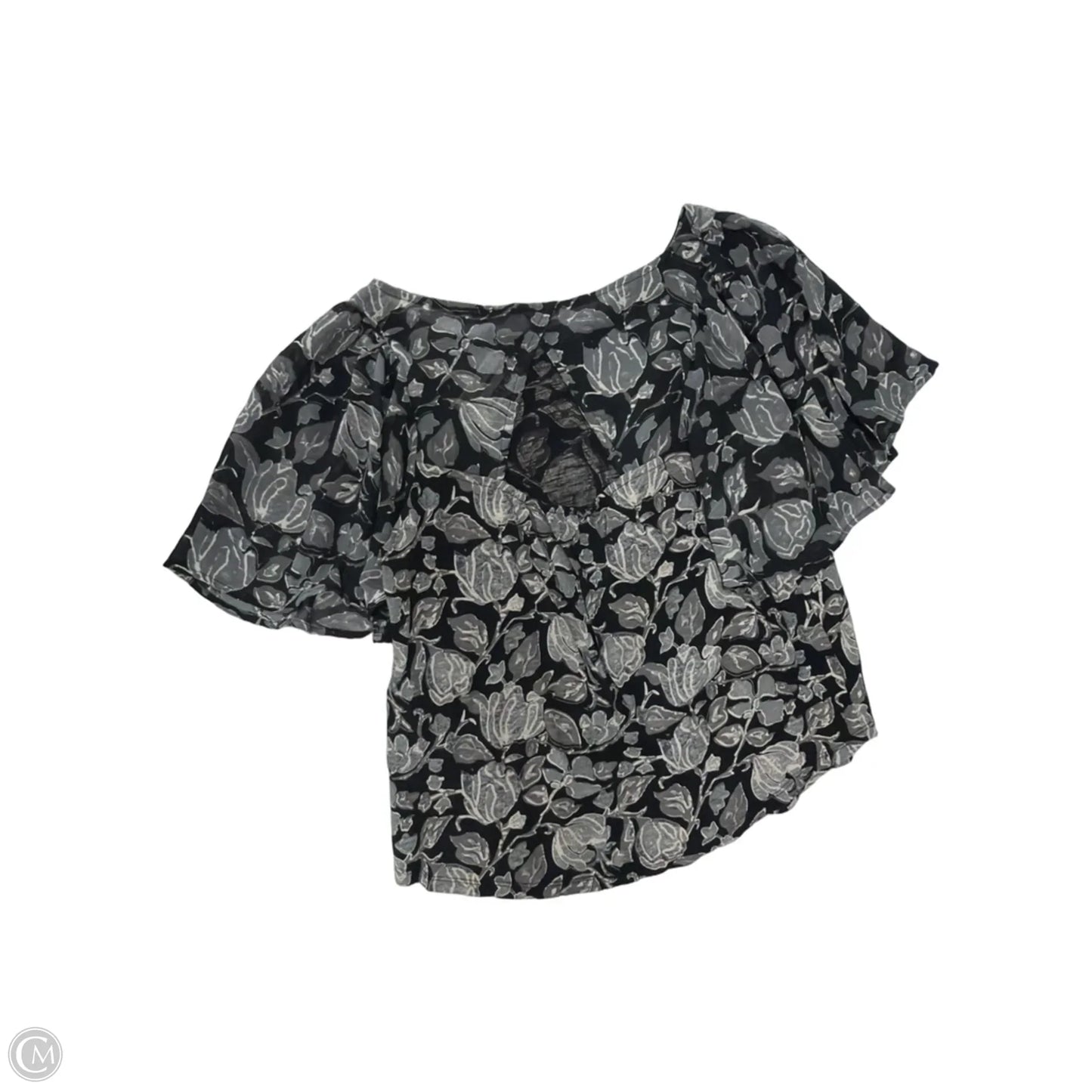 Top Short Sleeve By Lucky Brand In Black & Grey, Size: S