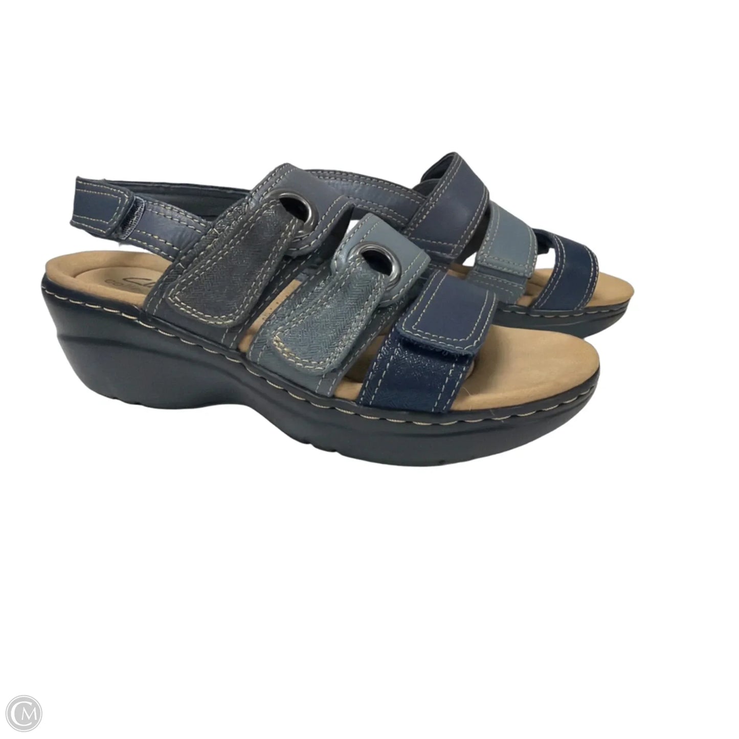 Sandals Flats By Clarks In Blue, Size: 6
