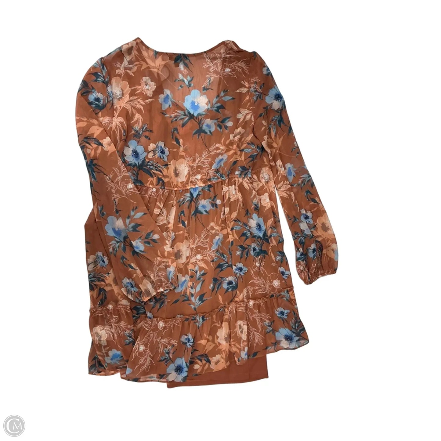 Top Long Sleeve By City Studio In Floral Print, Size: L