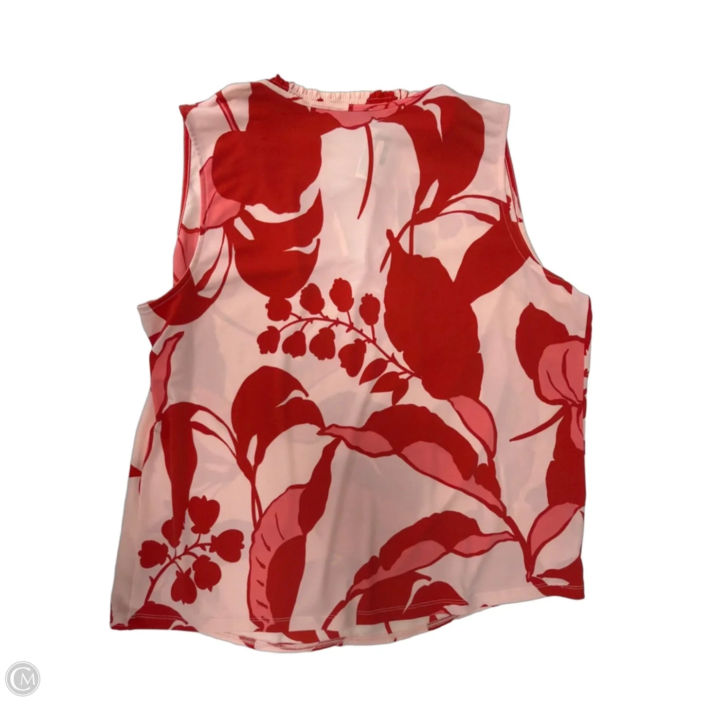 Top Sleeveless By Ann Taylor In Pink & Red, Size: L