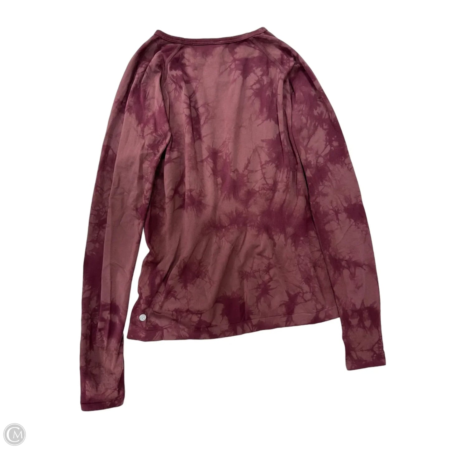Athletic Top Long Sleeve Collar By Zella In Tie Dye Print, Size: L