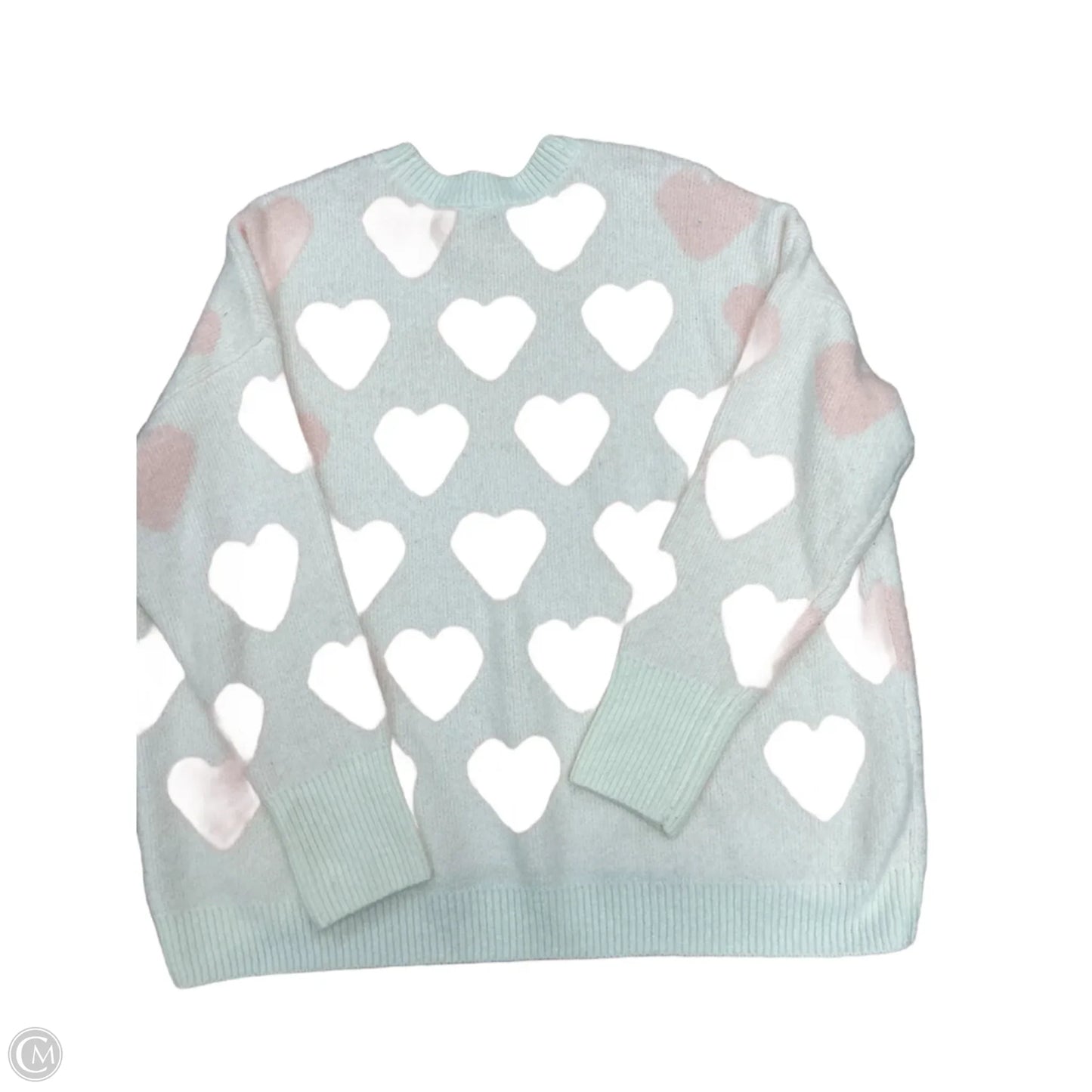 Sweater By Vince Camuto In Pink & White, Size: L