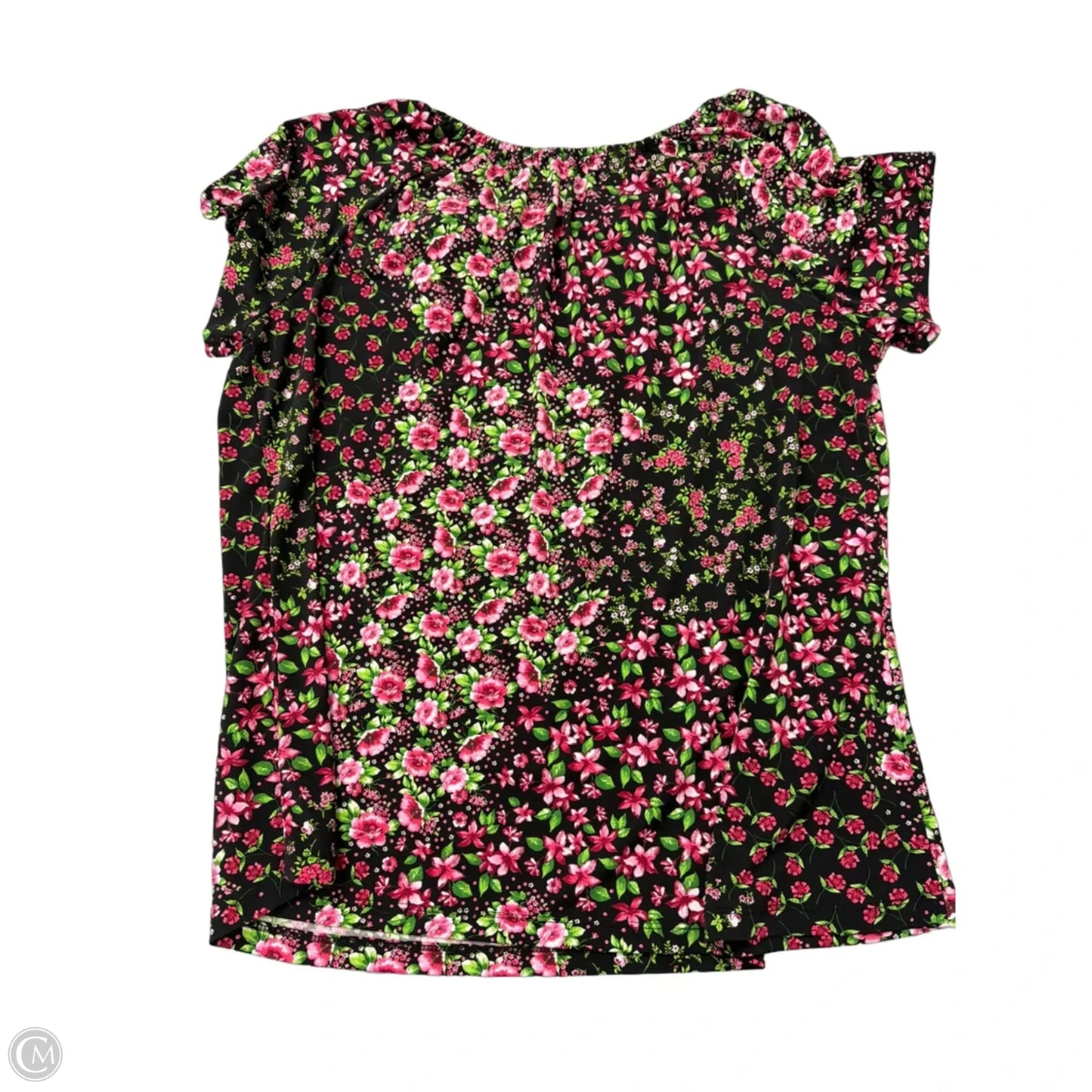 Top Short Sleeve By Liz McCoy In Floral Print, Size: 1x