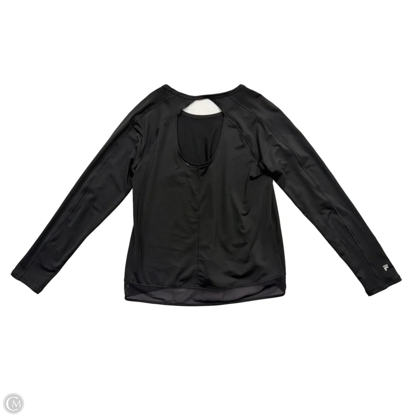 Athletic Top Long Sleeve Crewneck By Fila In Black, Size: M
