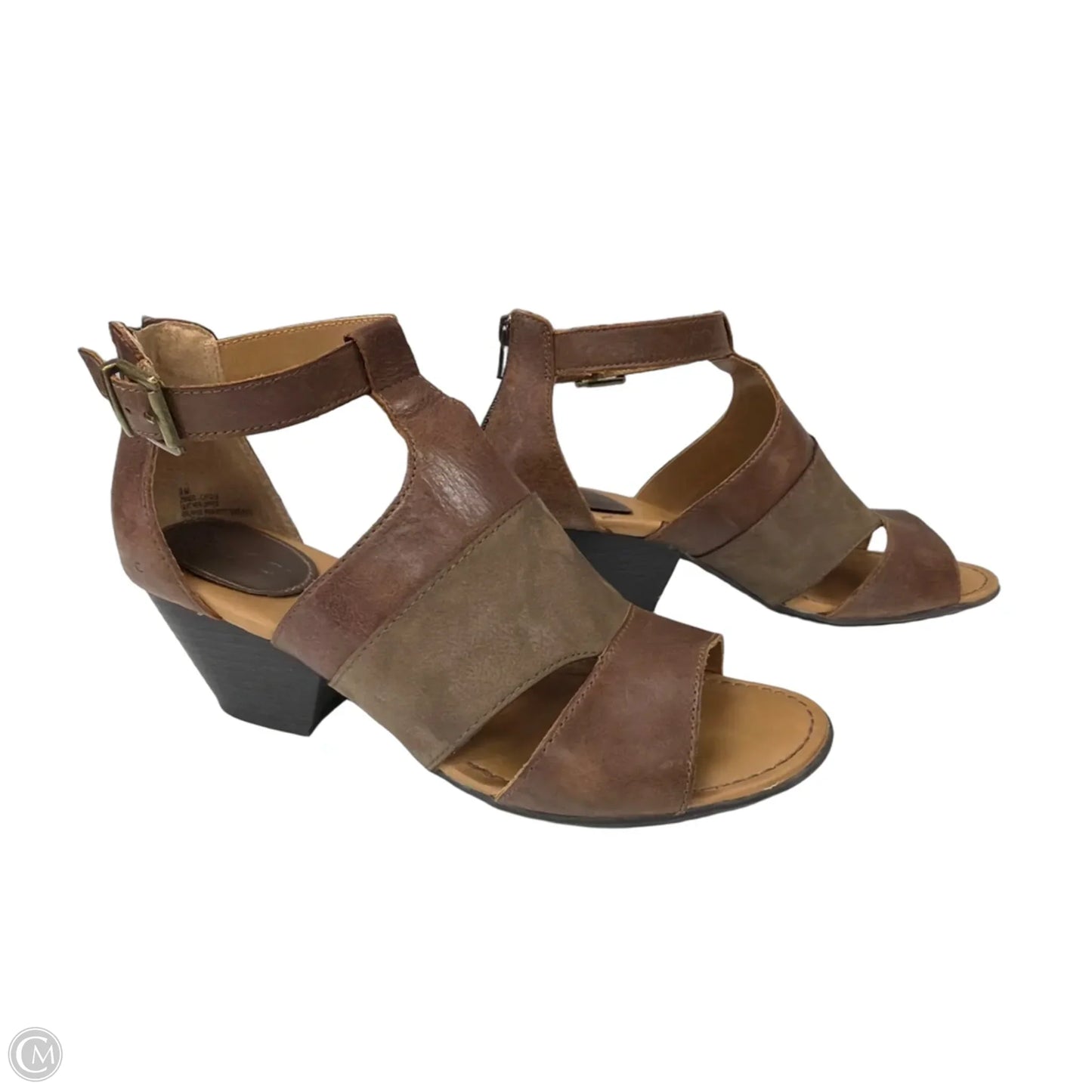 Sandals Heels Wedge By Boc In Brown, Size: 9