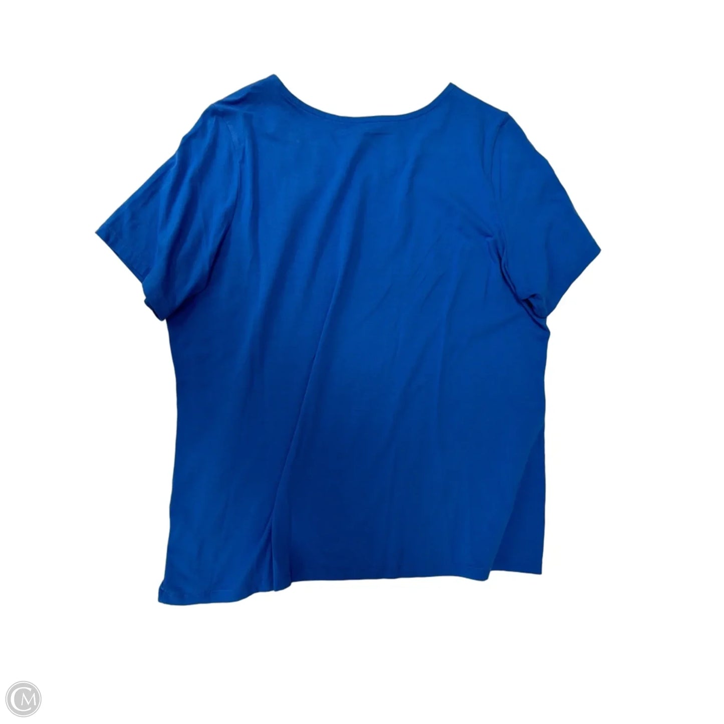 Top Short Sleeve Basic By Susan Graver In Blue, Size: Xl