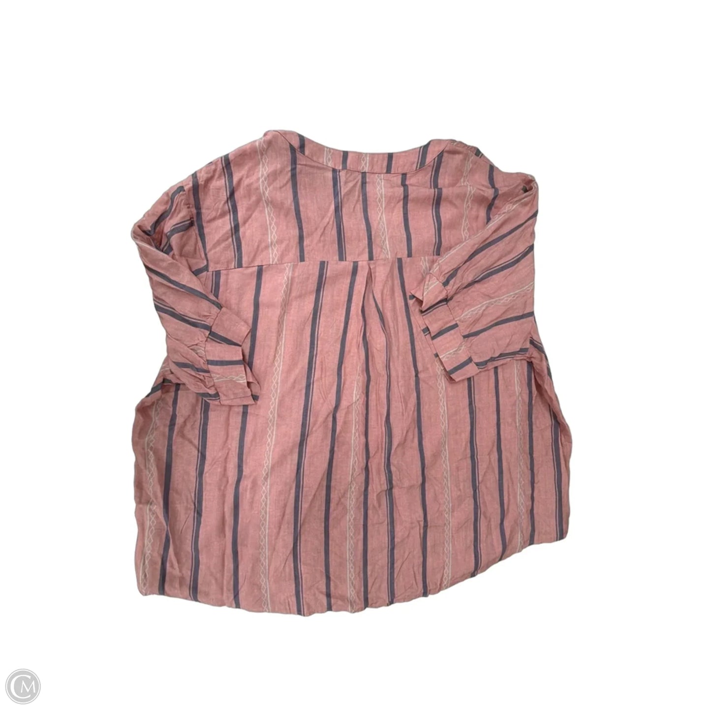 Top Short Sleeve By Shein In Striped Pattern, Size: 6