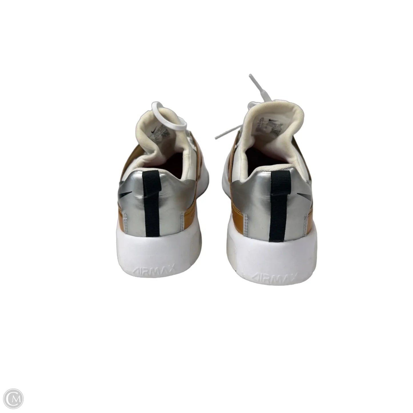 Shoes Sneakers By Nike In Gold & White, Size: 9.5