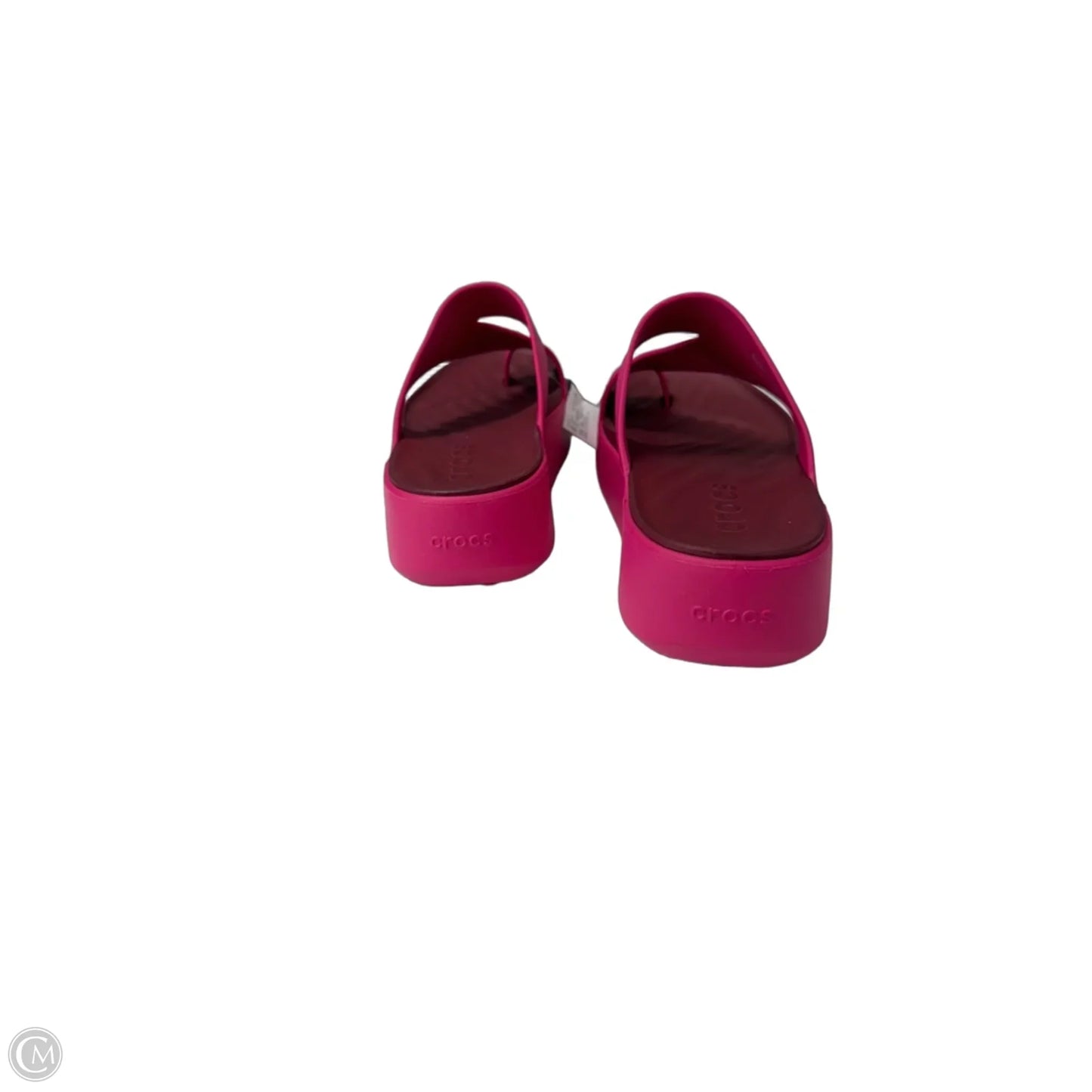 Sandals Heels Platform By Crocs In Pink, Size: 10
