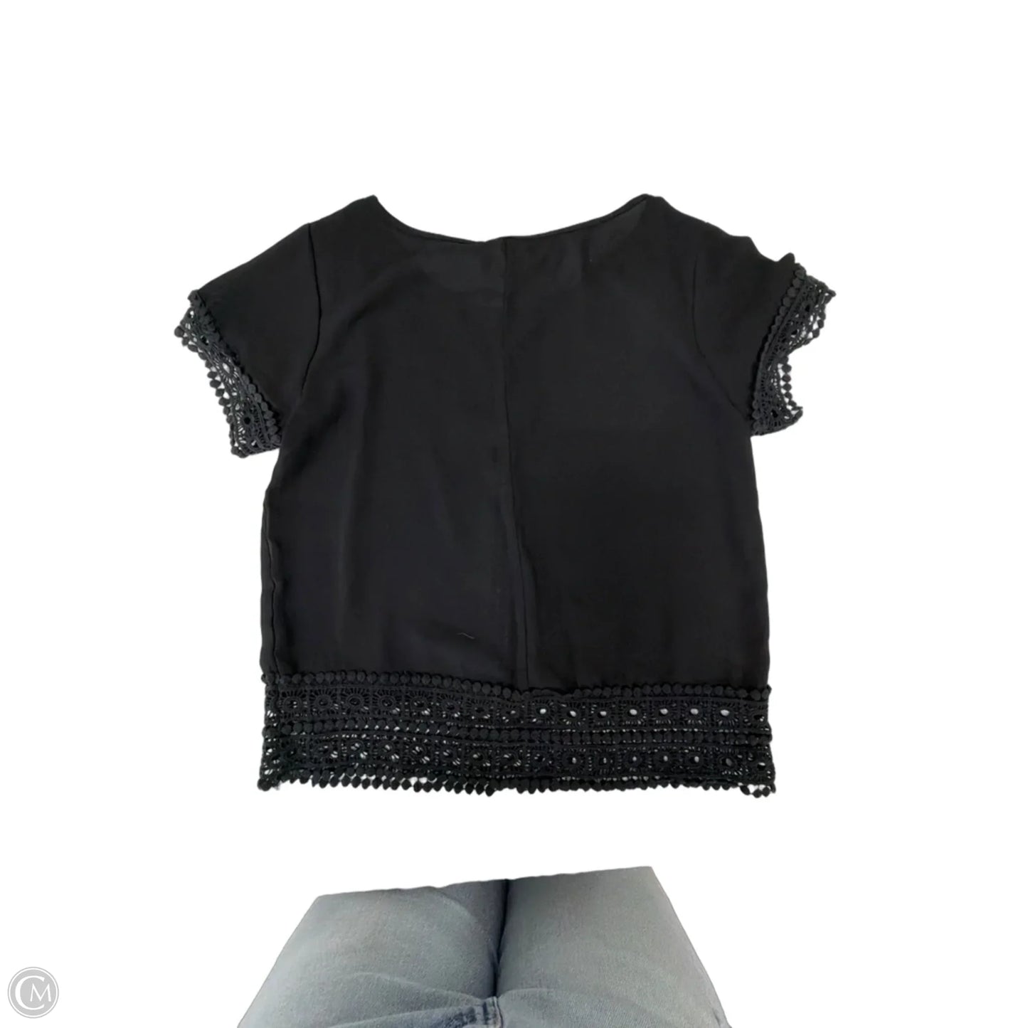 Top Short Sleeve By Japna In Black, Size: S