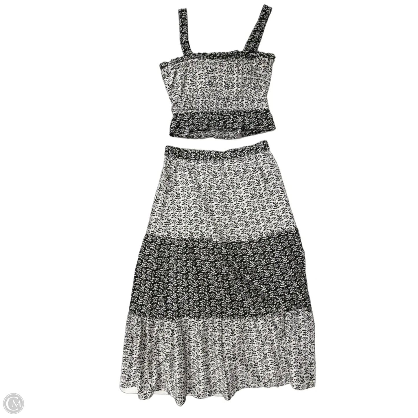 Top 2pc Sleeveless By Loft In Black & White, Size: L
