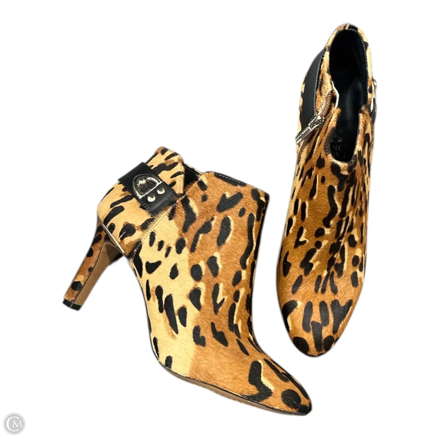 Boots Ankle Heels By Vince Camuto In Animal Print, Size: 9.5