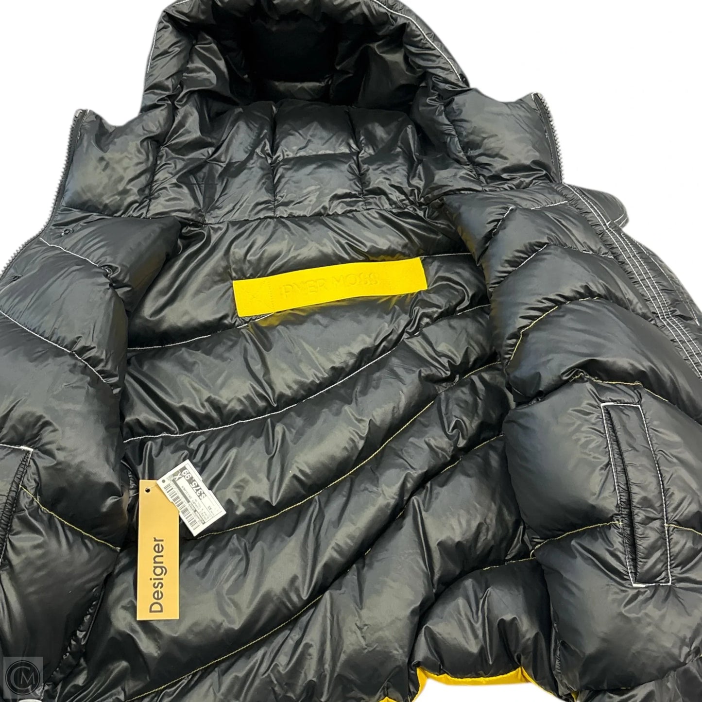 Jacket Luxury Designer By Canada Goose In Black & Yellow, Size: Xs