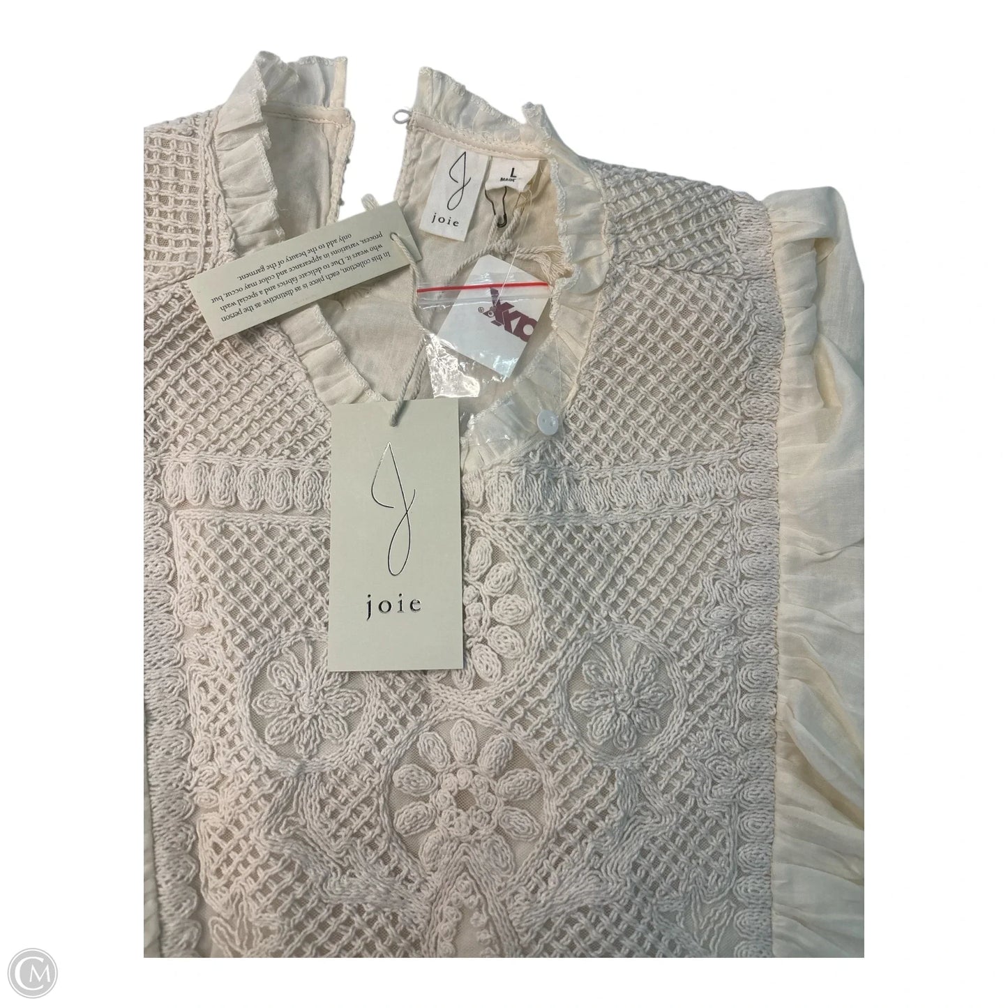 Top Short Sleeve By Joie In Cream, Size: L