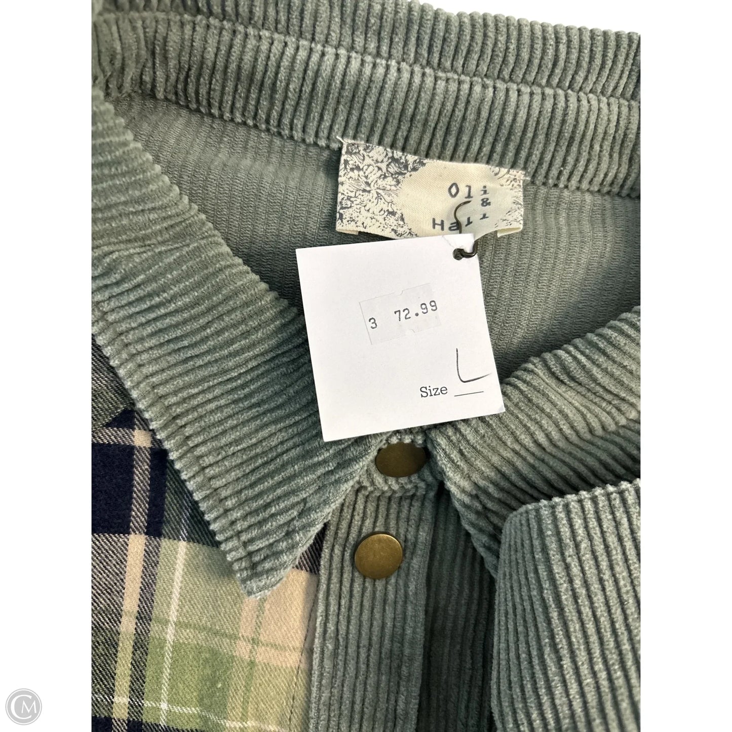 Jacket Shirt By Oli & Hali In Green, Size: L