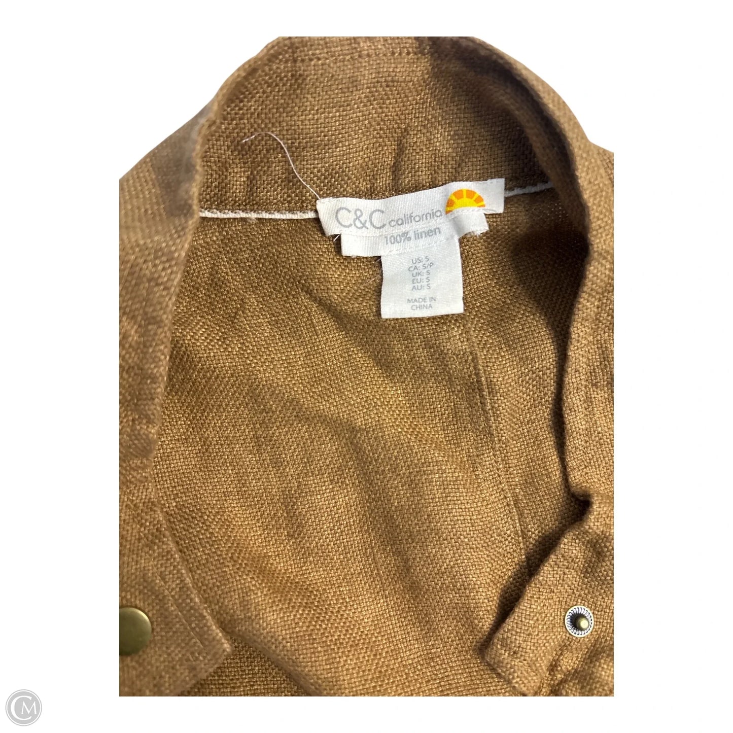 Jacket Denim By C And C In Brown, Size: S