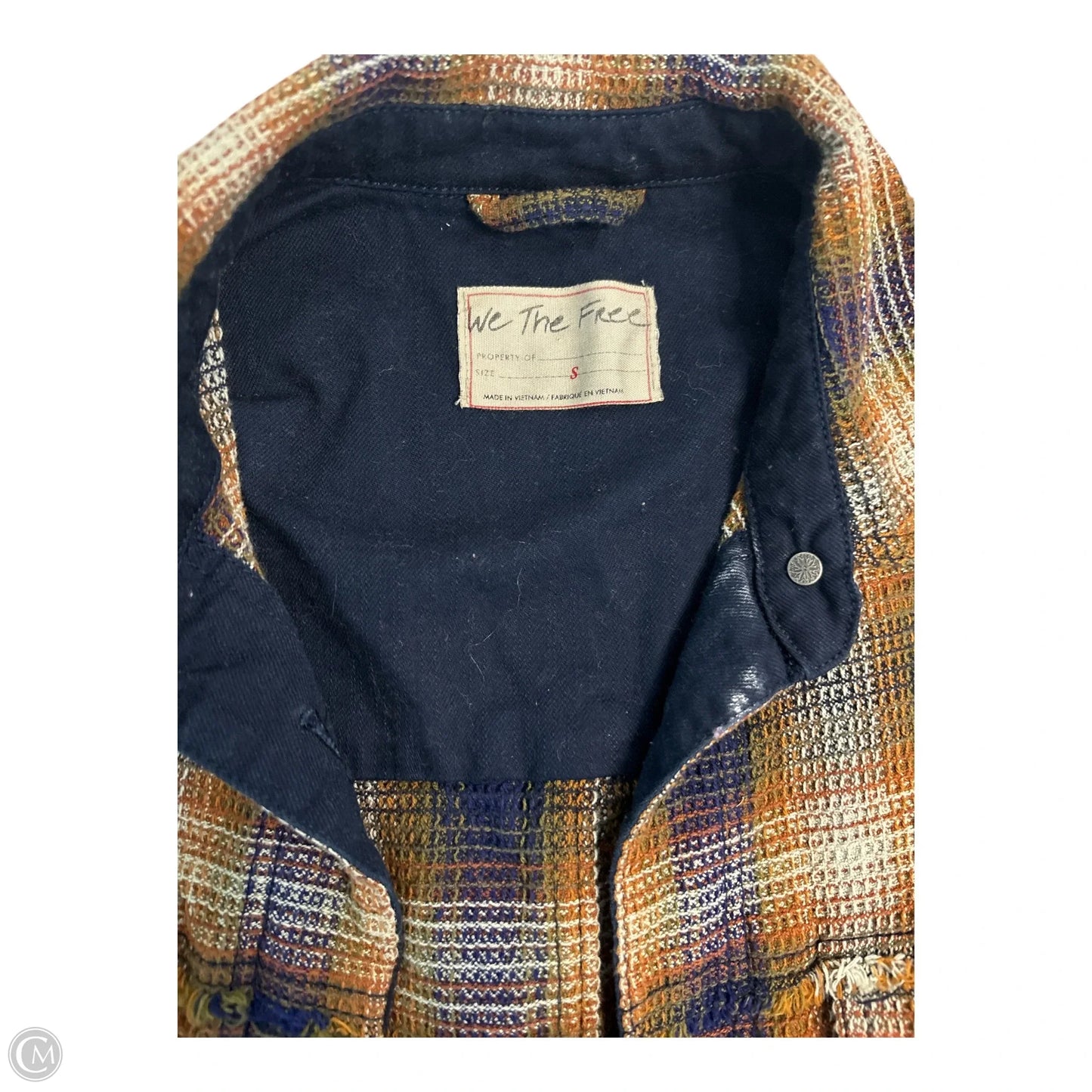 Jacket Shirt By We The Free In Green & Orange, Size: S