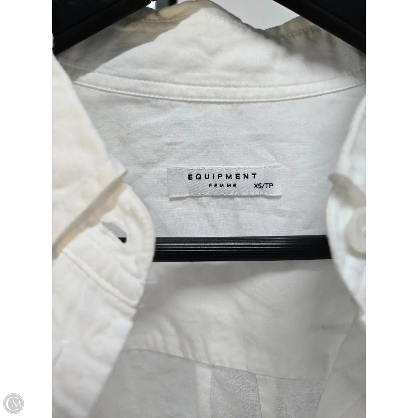 Top Long Sleeve By Equipment In White, Size: Xs