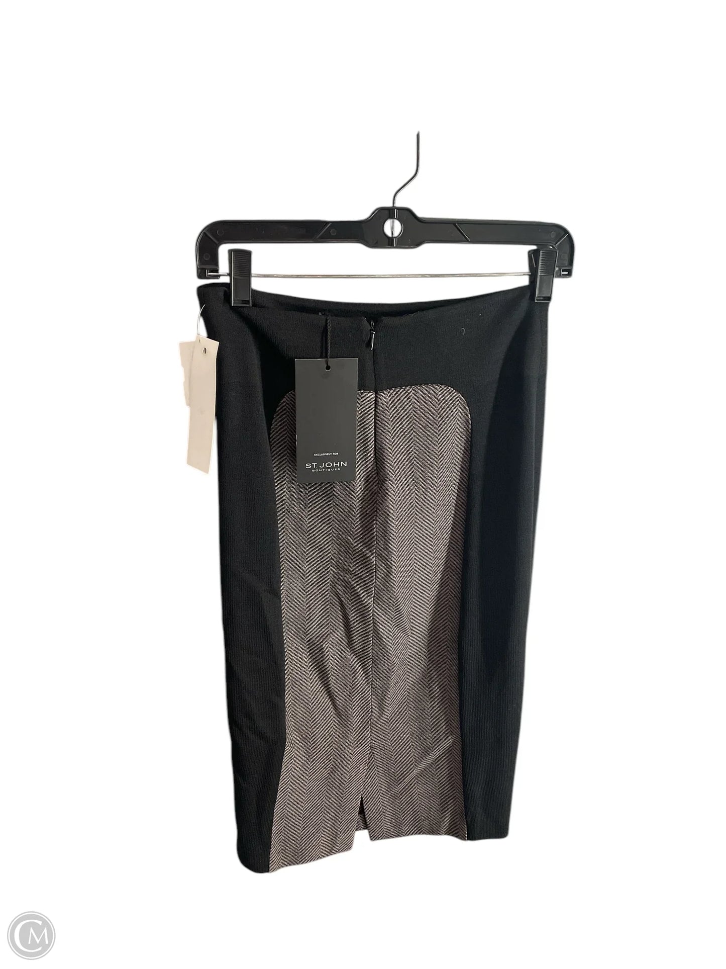 Skirt Luxury Designer By St John Collection In Black & Grey, Size: 2