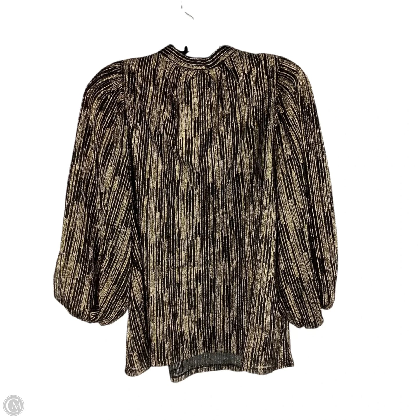 Top Long Sleeve By Crown And Ivy In Black & Gold, Size: L