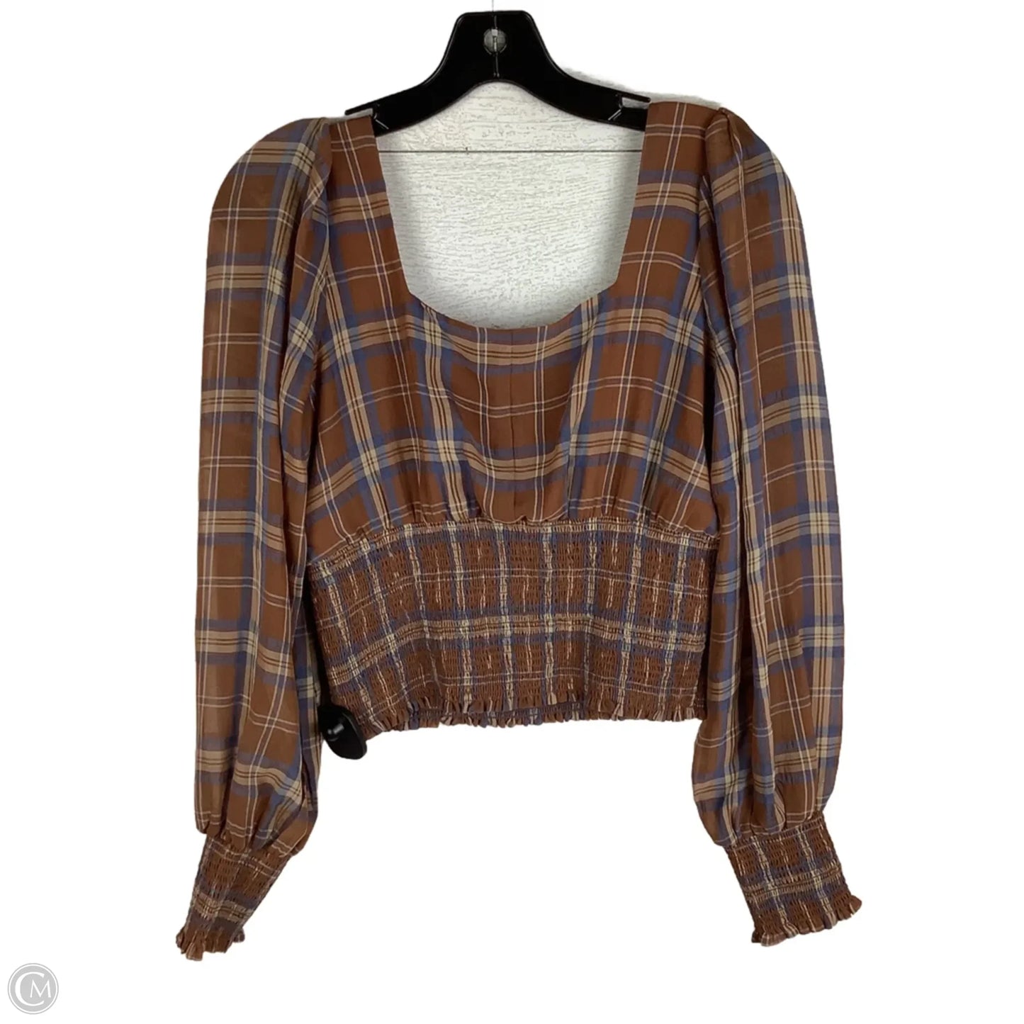 Top Long Sleeve By Gianni Bini In Plaid Pattern, Size: 2