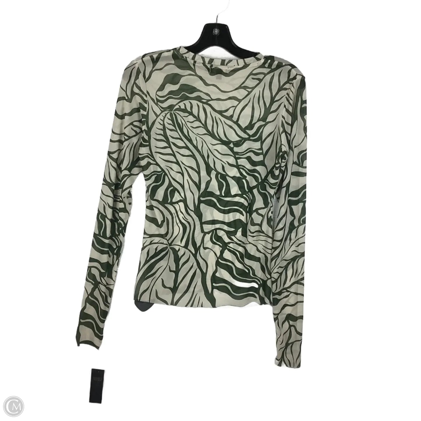 Top Long Sleeve By Afrm In Cream & Green, Size: Xl