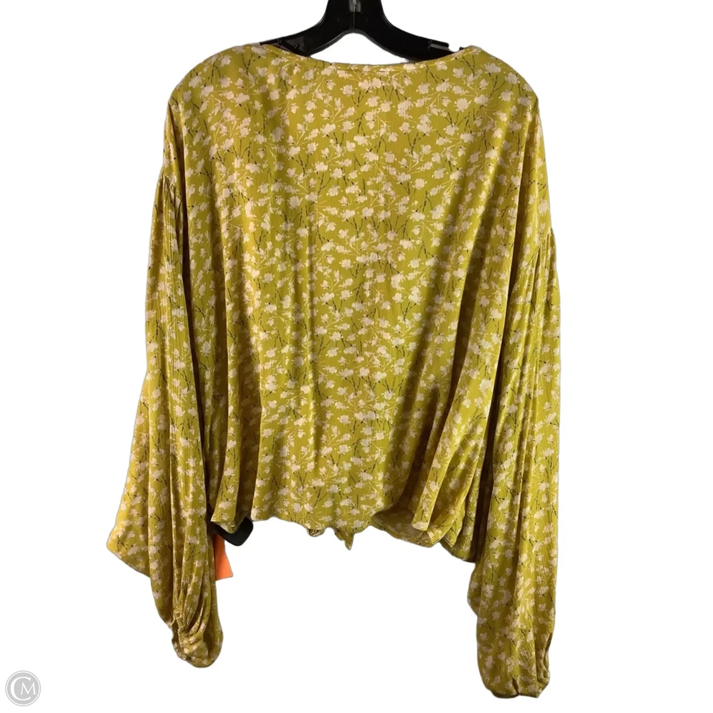 Top Long Sleeve By Blu Pepper In Yellow, Size: L