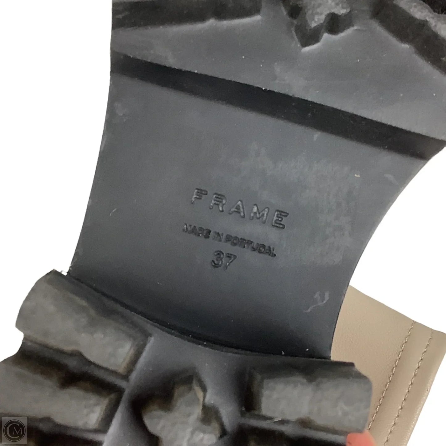 Boots Ankle Heels By Frame In Taupe, Size: 37