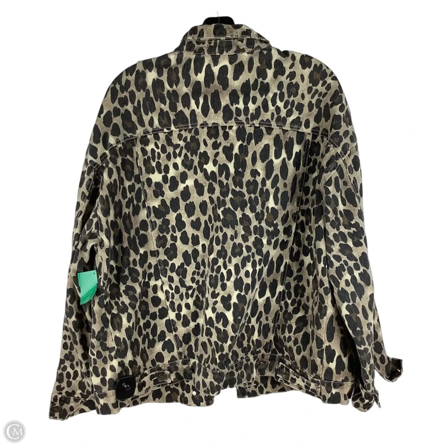 Jacket Denim By Clothes Mentor In Animal Print, Size: L