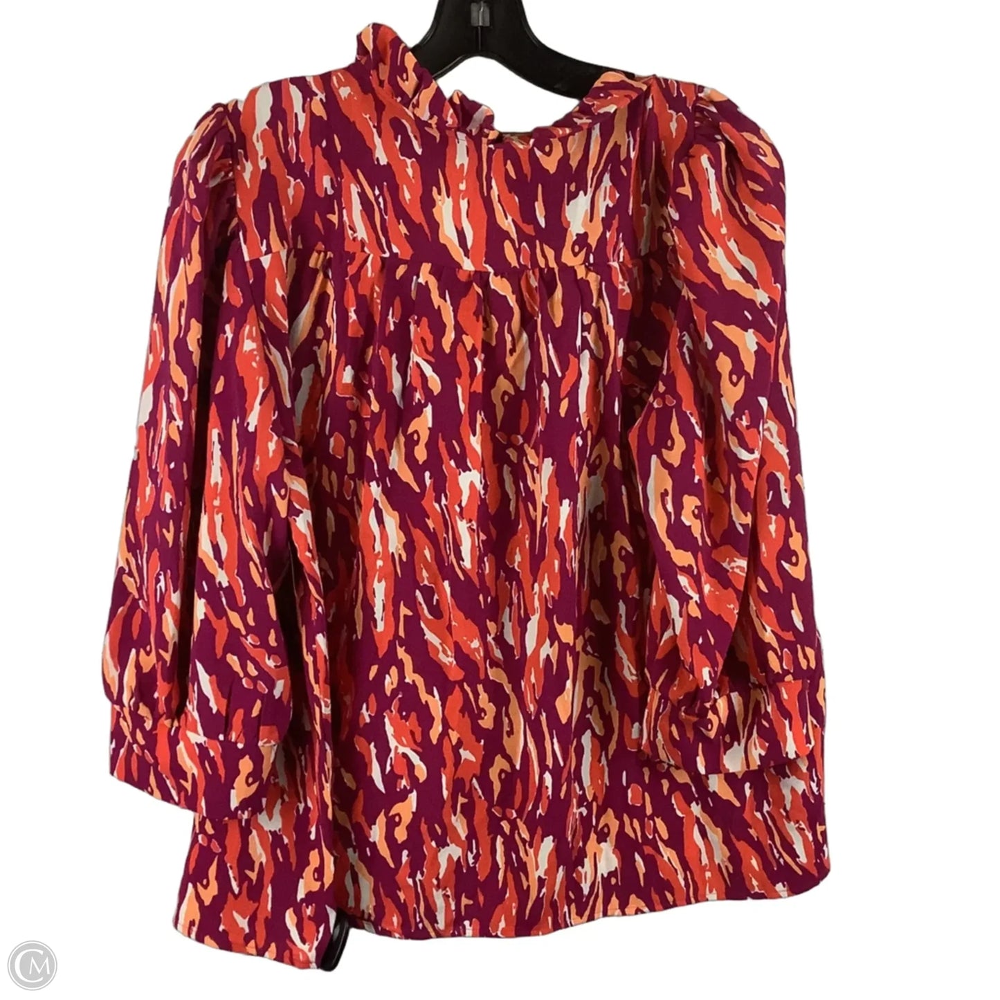 Top Short Sleeve By Michelle Mcdowell In Orange & Purple, Size: L