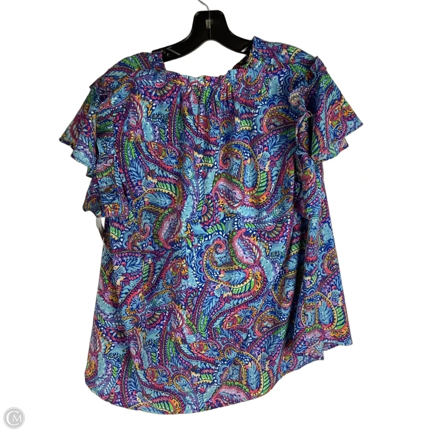 Top Short Sleeve By Emily Wonder In Blue, Size: 1x