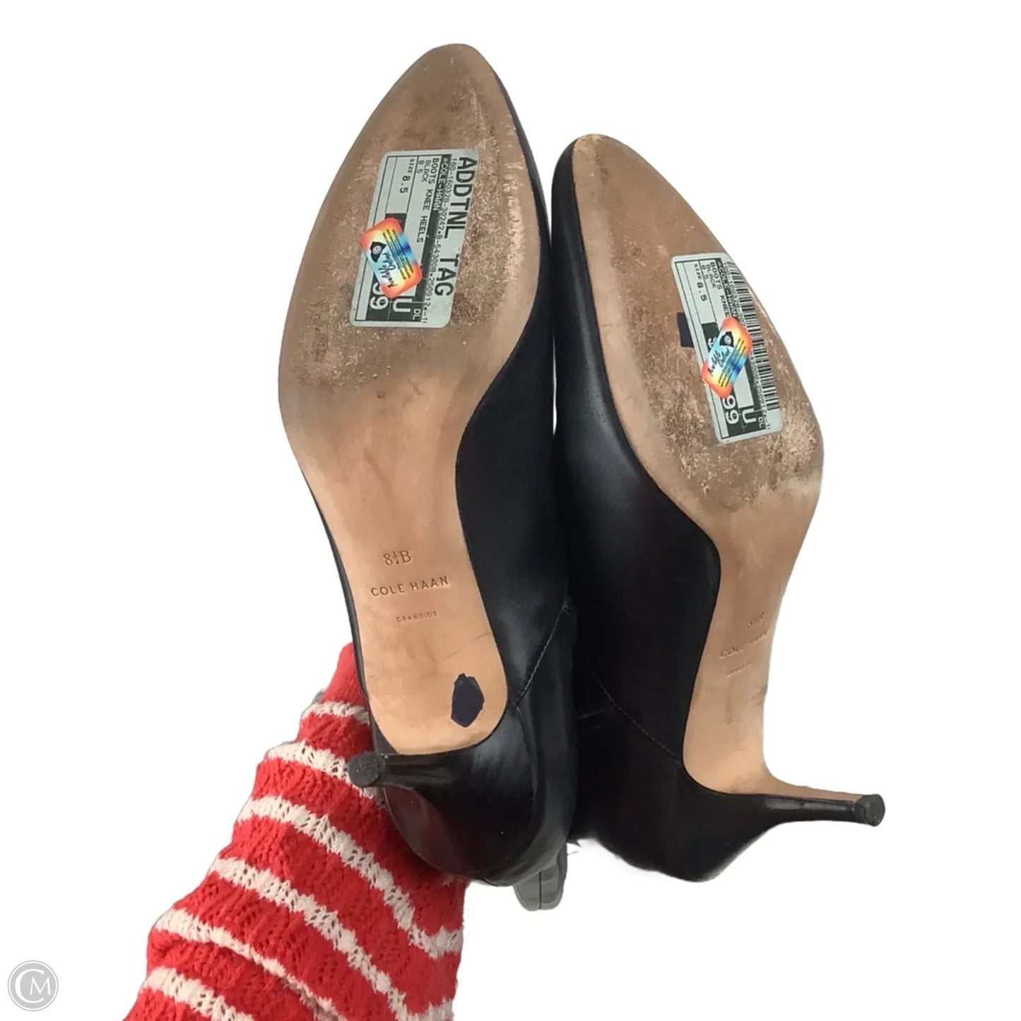 Boots Knee Heels By Cole-haan In Black, Size: 8.5