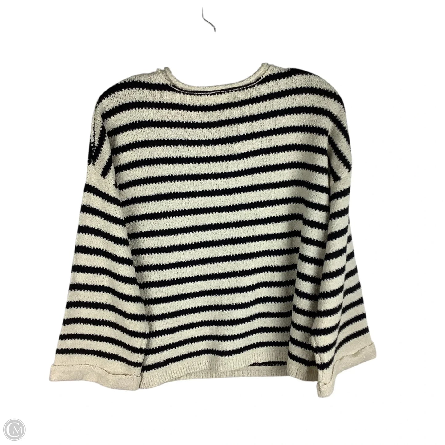 Top Long Sleeve By Blu Pepper In Black & Cream, Size: S